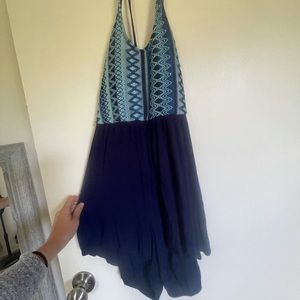 Boutique embroidered halter romper